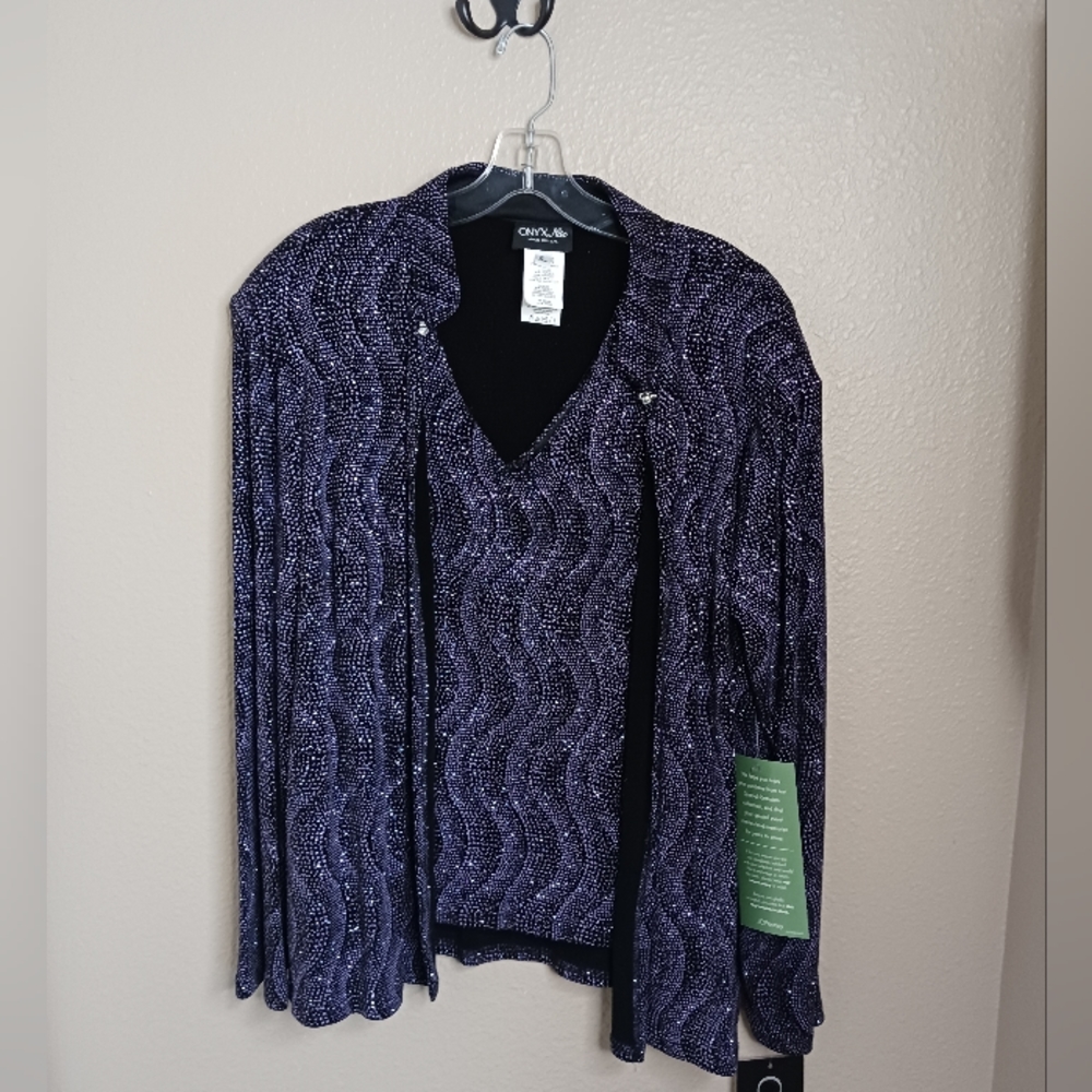 Onyx Nite two piece set Black/Lilac XLarge